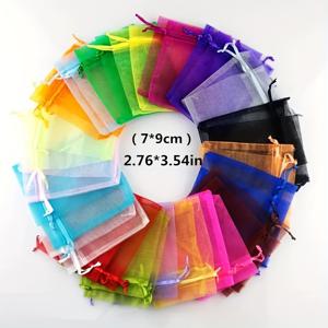 TEMU 50개 우아한 오간자 주얼리 백 드로우스트링 포함 - 결혼식, 파티 및 선물에 이상적