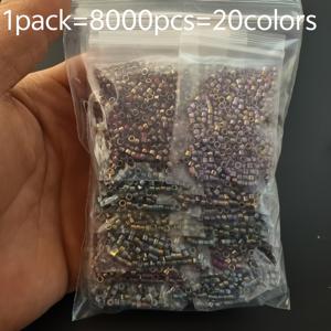 TEMU 8000개 20색 2.5mm 우아한 그라데이션 유리 비즈 세트 (유리 쌀 비즈), 팔찌, 팔찌, 목걸이 제작에 적합, 친구 & 어머니를 위한 발렌타인데이 선물로 기증