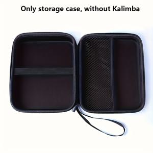 TEMU 밍큐오우 21키 칼림바 엄지 피아노 케이스 - 휴대용 충격 방지 보관함, 소프트 라이닝 및 인체공학적 핸들, 여행 및 가정용 내구성 있는 블랙 패브릭, 장식적인 꽃무늬 디자인 | 부드러운 안감 내부, 장식용 보관 상자