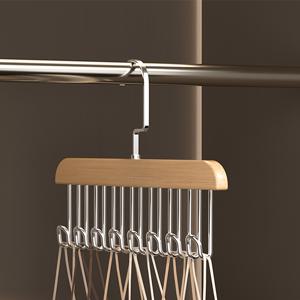 TEMU 2 사이즈 옵션 1 공간 절약형 걸이 8개의 걸이, 코르셋, 상의, 탱크 탑, 수영복, 스카프 상의 보관용으로 적합한 내구성 있는 나무 걸이 360° 회전형 걸이