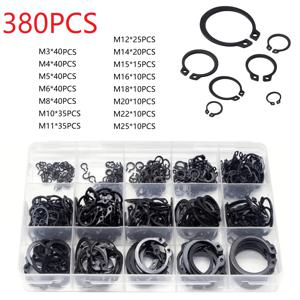 TEMU 380개 ELECTRAPI 헤비듀티 합금강 C클립 세트 (15가지 사이즈 M3-M25) - 외부 서클립 스냅 고정링, 차축, 샤프트, 자동차, 오토바이용 - 이동 부품용 C링 패스너