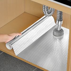 TEMU 방수 자체 접착 비닐 스티커 - 싱크대, 욕실 및 주방 서랍용, 알루미늄 호일 매트 리프레시, 쉽게 찢고 붙이는 방습 보호, 내구성 있는 캐비닛 라이닝, 방습 표면, 청소 쉬운 욕실 스티커