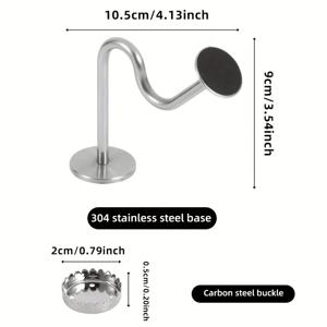 TEMU 1개 스테인리스 스틸 자석 비누 거치대 - 드릴 필요 없는 욕실 정리함, 공간 절약형 카운터탑 또는 벽걸이, 강력한 자석 베이스, 샤워용 현대적인 욕실 수납, 주방 및 욕실용 - 쉬운 설치, 세련된 디자인, 내구성 있는 구조, 디자인, 녹 방지 소재, 홈 오거나이저