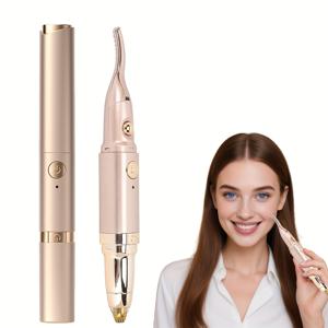 TEMU 충전식 2-in-1 속눈썹 컬러 및 눈썹 트리머, 전동 속눈썹 컬러 및 전동 눈썹 트리머, USB 가열 속눈썹 컬러, 마스카라 도포 후 사용