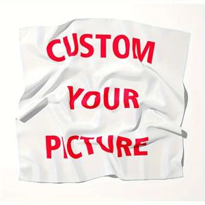 TEMU 1개 맞춤 사진/텍스트 개인화 대형 손수건 - 우아한 화이트 & 레드 디자인, 나만의 사진/텍스트 추가, 부드럽고 내구성 있는 소재, 남녀 공용, 사계절 다용도 스카프, 넥타이, 헤어밴드, 데일리 & 포멀 이벤트용 액세서리 - 생일, 기념일, 기업 브랜딩에 이상적인 선물