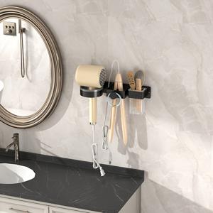 TEMU 1개 벽걸이 헤어 드라이어 홀더, 헤어 스타일링 도구 정리대, 컬링 아이언, 스트레이트너, 브러시 보관용, 욕실 헤어 드라이어 스토리지 랙