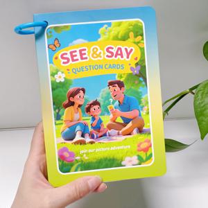 TEMU 32개의 영어 질문 카드 (64면); 영어 그림 대화 카드; 재미있는 그림 연상 영어 말하기 훈련 카드