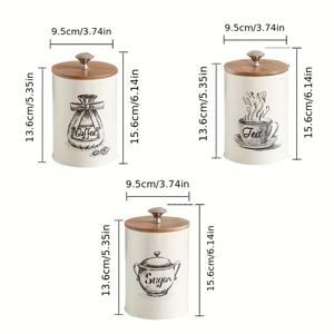 TEMU 3개 세트 설탕, 차, 커피 보관용 캔