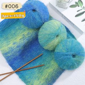 TEMU 3개 묶음, 섹션 염색 알파카 바다, 컬러풀 알파카 바다, 니트 스웨터, 숄, 손으로 짠 원사 묶음