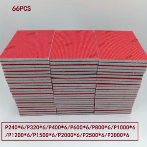 TEMU 66개입 P240-3000 샌딩 스펀지, P240/P320/P400/P600/P800/P1000/P1200/P1500/P2000/P2500/P3000*6/조합 세트, 단면 백플록 샌딩 폴리싱 스폰지 종이 건식 및 습식 연마 소형 사각 샌드 초미세 샌딩 스펀지 패드, 모델용 드라이월 금속 목재 가구 자동차 페인트 표면 연마 건물 벽 디버링 등