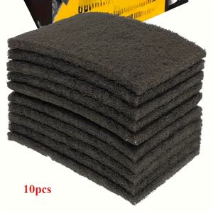 TEMU 10pcs 초소형 그레이 비직물 소재 아브라쥐 패드 - 주방 청소, 냄비 및 그릇 닦기, 표면 준비 및 폴리싱용 재사용 가능한 폴리에스터 식기 세척용 천 - 페인트, 금속, 목재 등에 이상적, 주방 청소 필수품 | 컴팩트 청소 패드 | 내구성 있는 주방 용품