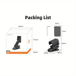 TEMU 360° 회전 가능한 스트레치 폴더블 자석 베이스 마운트, DJI OSMO Pocket 3용 - 안전한 테이블 및 배낭 클립, 적합한 디자인, DJI Pocket 3 Gimbal 액세서리와 호환, 전화용 카메라 마운트, 튼튼한 구조