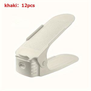 TEMU 12pcs 공간 절약 도우미. 두 번째 세대 조절 가능한 높이 공간 절약 신발 랙/신발 보관 랙/더블 레이어 신발 홀더 보관 랙/신발 슬롯/슬리퍼 보관 랙