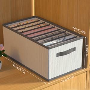 TEMU 공간 절약형 접이식 수납 바구니 그리드 포함 - 레깅스, 속옷, 수건용 내구성 있는 패브릭 정리함 - 여행, 집, 기숙사, 침실 옷장 및 옷장에 완벽한 옷 정리 수납, 장착형 옷장 시스템