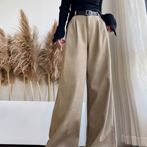 TEMU 여성용 와이드 레그 팬츠 - 버튼 클로저가 있는 우아한 트라우저, 사계절용 정장 및 일상용 여성용 바지, 사무실, 파티, 캐주얼 의상 - 부드럽고 따뜻한 하의, 파티 복장, 코듀로이 질감, 풍부한 색상, 맞춤형 핏, 쇼퍼스|냉장고바지|바지|원단