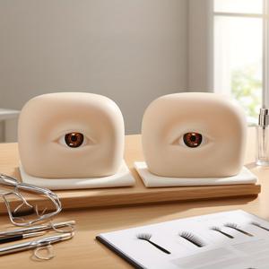 TEMU 속눈썹 및 눈썹 훈련용 2개 세트 전문 실리콘 눈 연습 키트 - 블랙 아이패일이 있는 리얼리스틱 블루 아이, 메이크업 적용 및 속눈썹 연장 기술에 이상적, 크리스마스, 할로윈, 추수감사절을 위한 완벽한 선물, 속눈썹 연장 훈련|리얼리스틱 아이 모델|내구성 있는 실리콘