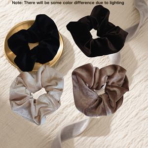 TEMU 4개입 대형 헤어링 세트 - 따뜻한 색상의 솔리드 패브릭 헤드 로프 헤어 액세서리, 가을 겨울 인기 헤어 액세서리, 여성의 날, 축제 헤어피스, 스타일리시 헤어피스, 내구성 좋은 헤어피스, 헤어링 세트로 완벽, 머리 곱창, 고무줄, 리본핀, 머리방울끈, 머리끈, 곱창끈
