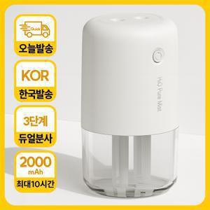 TEMU 모란카노 듀얼 분사 휴대용 미니 가습기 무드등 탁상용 사무실용 무선 충전식 차량용 대용량 가습기 조용한 저소음 디자인 필터 증정 겨울 감성 인테리어 필수템 선물용 추천