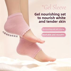 TEMU 2팩 1쌍 보습 젤 레이어가 있는 발뒤꿈치 갈라짐 방지 양말, 건조하고 갈라진 거친 발뒤꿈치용 풋 마스크 양말