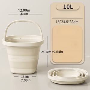 TEMU 휴대용 접이식 버킷, 야외 낚시 및 캠핑을 위한 필수 휴대용 플라스틱 버킷, 발 수세미/세탁함