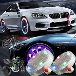 TEMU 2개/4개 세트 태양광 컬러 자동차 타이어 라이트, 휠 밸브 코어 주행등, IP66, 모션 센서 내장, 4가지 경고 모드로 안전성 강화, 자동차, 자전거, , RV 및 타이어 장식을 좋아하는 자동차 애호가를 위한 선물|자전거|타이어