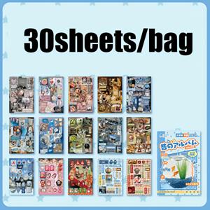 TEMU 30장/책 일본 레트로 애니메이션 & 만화 스티커북 - 빈티지 일본어 텍스트, 귀여운 캐릭터, 하트, 과일, 케이크 & 스위츠 - 스크랩북 앨범, 생일 파티 장식, 문구류 컬렉션 - 내구성 있는 구리 종이 소재, 쉽게 붙이고 떼는 다이어리, 플래너, DIY 공예용 - 애니메이션 팬 & 일본 문화 애호가를 위한 이상적인 선물, 일본 스티커