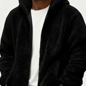 TEMU 남성용 긴팔 코랄 플리스 재킷, 가을/겨울 홈 코트, 두꺼운 보온 겉옷, 방풍 남녀공용 양면 플리스 재킷, 커플 스타일, 가을 겨울 두꺼운 쉐이킹 그레인 플리스 재킷, 후드 루즈핏 스웨트셔츠, 따뜻한 상의, 남성 , 아노락, 잠바, 야상, 자켓 남성, 청