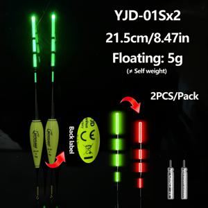 TEMU 2개의 스마트 컬러 체인지 전자 플로트, LED 라이트가 장착된 카프 낚시용 고부유력 플로트