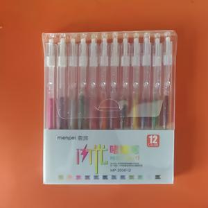 TEMU 12색 글리터 젤펜 세트, 메탈릭 쉬머 & 반짝이는 별 젤펜, 저널링, 스크랩북, 노트 필기, 아트 드로잉, 학용품, 부드러운 필기용 형광 마커 펜