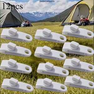 TEMU 12개 세트 헤비듀티 텐트 클립 - 안전한 그립, 캠핑, 캐노피, 차양용 올시즌 휴대용 후크 - 바람 강한 날씨에도 견고함, 장기간 사용 가능, 캠퍼 액세서리 및 야외 필수품, 고강도 소재로 제작된 튼튼한 디자인