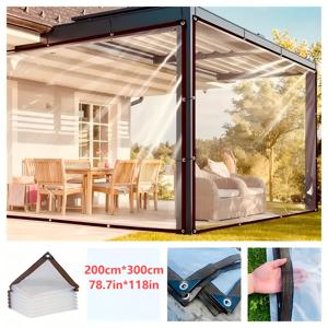 TEMU 고강도 투명 타프, 고품질 두꺼운 야외용 캐노피 - 보강된 가장자리와 금속 그로멧으로 온실 커버링이나 차량/파티오 캠핑에 완벽한 다목적 사용. 캠핑, 패티오 쉼터, 카포트 커버를 위한 캐노피, 보강형 디자인, 내구성 있는 소재, 날씨에 강한 방수 천막, 보호 커버, 아웃도어 애호가 및 차주에게 최적|텐트