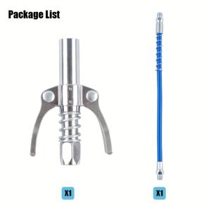 TEMU 10000 PSI 고압 윤활 퀵락 키트 (듀얼 핸들 미끄럼 방지 퀵 릴리스 커플링 & 호스 포함) - 고강도 스틸 구조, 그리스 건, 에어 컴프레서 호환, 1/8