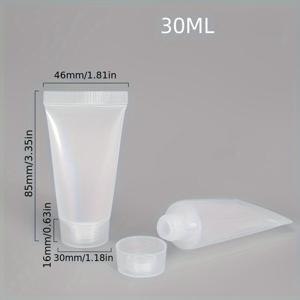 TEMU 투명한 소프트 스퀴즈 튜브 50개, 20ml/30ml, 화장품용 여행용 병, 페이셜 클렌저, 로션 및 BB 크림용 비우는 용기|트래블보틀