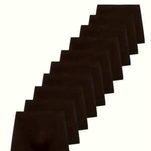 TEMU 남성용 편안하고 통기성 좋은 복서 팬티 10장 팩, 단색, 스트레치 폴리에스테르 원단, 심리스, 무패턴, 일반 핏, 링 디테일이 있는 니트 원단 속옷, 데일리 및 캐주얼 착용, 폴리에스테르 93% 스판덱스 7%, 130gsm