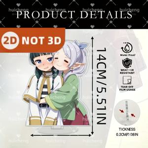 TEMU 2D 플랫 프린트 약걸음 귀여운 고양이 아크릴 데스크탑 스탠드, 2D 플랫