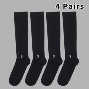 TEMU 러닝, 농구, 축구 및 야외 스포츠용 남성 압박 종아리 양말 4켤레 세트 - 운동 지원 디자인, 흡습 방지, 통기성, 혈액 순환 촉진, 멀티컬러 팩 (네이비, 블랙, 그린, 화이트), 발 운동화|축구화|운동화|런닝화