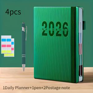 TEMU 4pcs 2026 패턴 플래너 주간 월간 스케줄, 성인 플래너 조직자 캘린더 자제력 체크리스트 저널 노트북|달력|달력|캘린더