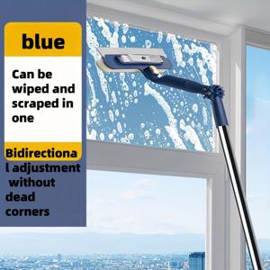 TEMU 2-in-1 창문 세척 키트, 46인치 긴 손잡이 전문 유리 세척 브러시 및 창문 스퀴지, 실내/외부 창문 및 자동차 유리에 사용 가능한 구부릴 수 있는 헤드가 있는 창문 세척 장비