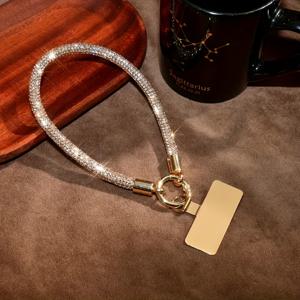 TEMU 1개 럭셔리 스파클링 풀 라인스톤 비즈 안티로스 폰 랜야드 + 스테인리스 스틸 카드 홀더, 이어폰 랜야드, 가방 장식 랜야드, 물병 랜야드. 일상 휴대에 완벽, 친구, 연인, 아이들을 위한 이상적인 선물, 여행 필수품,키체인 액세서리,스타일리시 랜야드,비즈 디자인,내구성 있는 랜야드,다목적 랜야드,다용도 액세서리,선물 아이디어