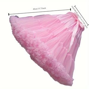 TEMU 튤 페티코트 스커트, 푹신한 투투, 본리스 하프 슬립, 펑크 록 스타일 스커트, 퍼포먼스 및 일상복용