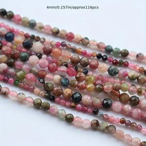 TEMU 2-3-4mm 자연 얼음 투명 캔디 컬러 다면체 비즈 - DIY 보석 만들기, 팔찌, 목걸이 및 귀걸이 다양한 모양, 비즈 공예 필수품|활기찬 비즈 스트랜드| 부드러운 텍스처