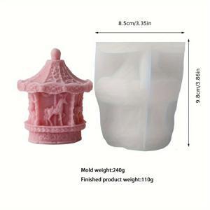 TEMU 판타지 테마 불규칙한 모양 실리콘 메리고라운드 캔들 몰드, DIY 레진 석고 장식 주조 몰드