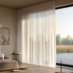 TEMU 1개, 현대적인 투명한 셔프론 커튼 - 조명 필터링 폴리에스터, 쉽게 걸 수 있는 로드 포켓 디자인, 거실, 침실, 발코니 창문 장식, 장식 커튼 | 현대적인 커튼 | 로드 포켓 커튼, 거실용 커튼