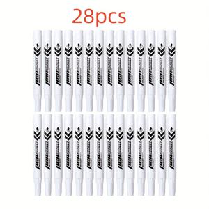 TEMU 28개 화이트 마커펜 - 오일 베이스 잉크, 내구성 강한 라벨링, 색칠, 플라스틱, 금속, 나무, 패브릭 필기용 - 부드러운 흐름과 오래 지속되는 마커 (라벨 메이커, 사무실, 공장 호환)