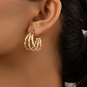 TEMU 고품질 스테인리스 스틸 저자극 골든 후프 귀걸이, 변색 방지, 심플하고 우아한 데일리 또는 파티용 여성 패션 귀걸이, 주얼리 액세서리, 여성을 위한 정교한 선물