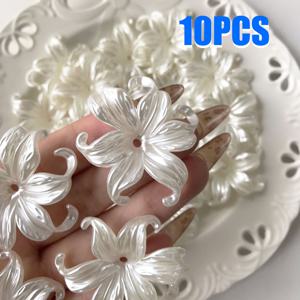 TEMU 10개 45mm 아크릴 아이리스 꽃 비즈 - DIY 수제 3D 꽃잎 참 장식, 헤어 액세서리 및 주얼리 만들기용