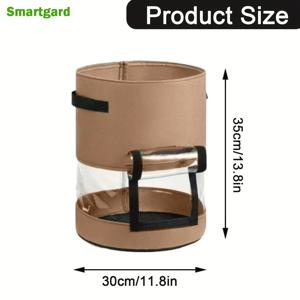 TEMU 감자 재배 가방 야채 양파 홈 가든 재배 가방 손잡이 PU 두꺼운 정원 당근 토란 땅콩 재배 가방 감자 화분, 뿌리 성장 확인 가능