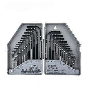 TEMU 30개 메트릭 & 육각 렌치 세트 - 튼튼한 크롬 바나듐 스틸 L자형 스크루드라이버, 휴대용 케이스 포함, 다양한 작업 환경에 완벽함