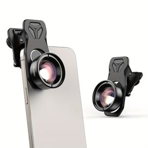 TEMU 아이폰 삼성 샤오미 대부분의 스마트폰에 사용할 수 있는 17mm 유니버설 클립이 장착된 100mm 매크로 렌즈가 장착된 APEXEL HD 광학 카메라 폰 렌즈