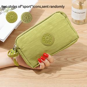 TEMU 미니 3겹 지퍼 레트로 동전 지갑, 휴대용 손목 끈 가방, 휴대폰 파우치 핸드백